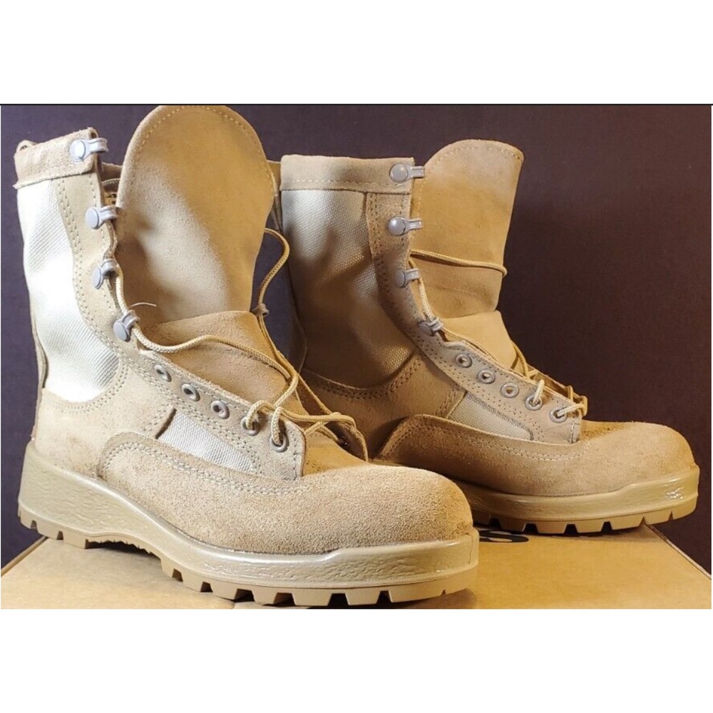 Bates Tactical Combat Boots Vibram Sole Tan Mens 5 R - Picture 2 of 5